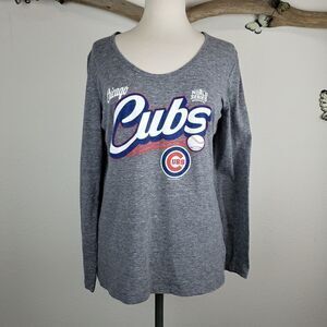 Genuine Chicago Cubs gray boatneck long sleeve tee